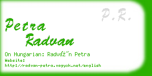petra radvan business card